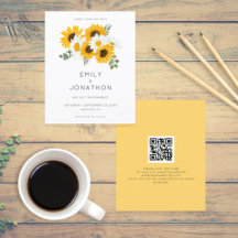 Budget Sunflower QR Code Yellow Save the Date