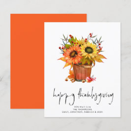 Budget Sunflower Red Berries Happy Thanksgiving