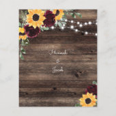 Budget Sunflower Rozen Wood Weddenschap (Achterkant)