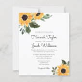 Budget Sunflower Rustic Country Wedding Invitation (Voorkant)
