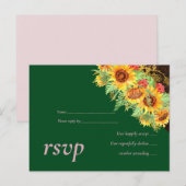 Budget Sunflower Rustic Wedding Uitnodiging Briefkaart (Voorkant / Achterkant)