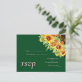 Budget Sunflower Rustic Wedding Uitnodiging Briefkaart (Staand voorkant)