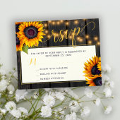 Budget sunflower rustige bruiloft rsvp card FLYER