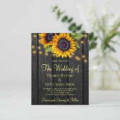 Budget sunflower rustige country bruiloft uitnodig (Staand voorkant)