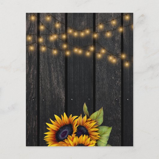 Budget sunflower rustige country bruiloft uitnodig (Achterkant)