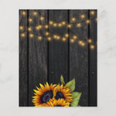 Budget sunflower rustige country bruiloft uitnodig flyer (Achterkant)