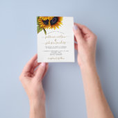 Budget sunflower rustige elegant bruiloft uitnodig flyer (Hand)