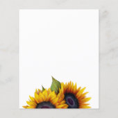 Budget sunflower rustige elegant bruiloft uitnodig flyer (Achterkant)