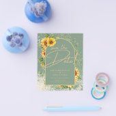 BUDGET Sunflower Sage Weddenschap Save the Date Flyer (Enkel)