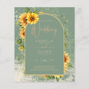 BUDGET Sunflower Sage Weddenschap Uitnodigen QR CO Flyer