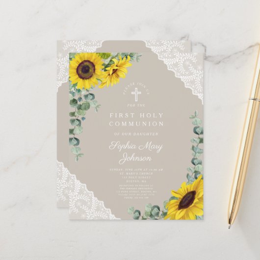 Budget Sunflower Taupe Lace First Community (Voorkant / Achterkant in situ)