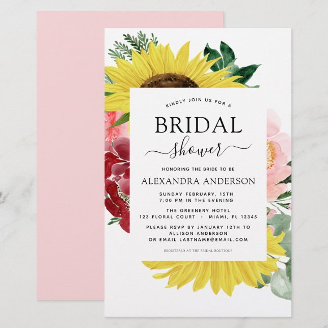 Budget Sunflower Vrijgezellenfeest Spring Floral (Voorkant / Achterkant)