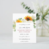 Budget Sunflower & W Floral Artsy Save the Date 2 (Staand voorkant)