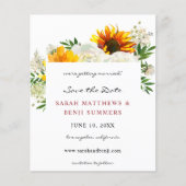Budget Sunflower & W Floral Artsy Save the Date 2 (Voorkant)