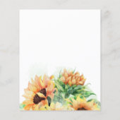 Budget Sunflower Waterverf Wedding Save the Date (Achterkant)