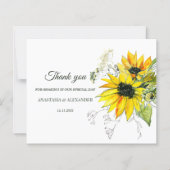 Budget Sunflower Wedding Bedankt. (Voorkant)