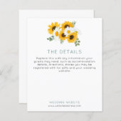 Budget Sunflower Wedding Details Enclosure (Voorkant / Achterkant)