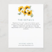 Budget Sunflower Wedding Details Enclosure (Voorkant)