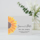 Budget Sunflower Wedding Gray Save Our Date Kaart (Staand voorkant)