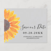 Budget Sunflower Wedding Gray Save Our Date Kaart (Voorkant)