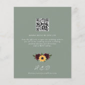 Budget Sunflower Wedding QR Code RSVP Uitnodiging (Achterkant)