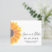 Budget Sunflower Wedding Save Our Date Kaart (Staand voorkant)