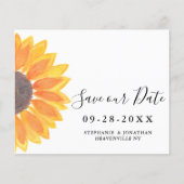 Budget Sunflower Wedding Save Our Date Kaart (Voorkant)