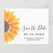 Budget Sunflower Wedding Save the Date Kaart (Voorkant)