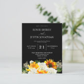 Budget Sunflower & White Floral Black Wedding 2 (Staand voorkant)