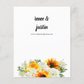 Budget Sunflower & White Rose Floral Wedding 2 (Achterkant)