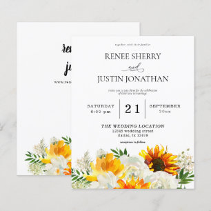 Budget Sunflower & White Rose Floral Wedding 2