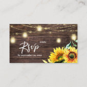 Budget Sunflower, Wood, Licht 2SM Meal RSVP Informatiekaartje (Voorkant)