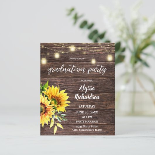 Budget Sunflower, Wood & Licht Graduparty (Staand voorkant)