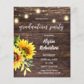Budget Sunflower, Wood Licht Graduparty Flyer (Voorkant)