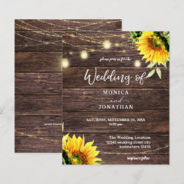 Budget Sunflower, Wood Mason String Lights Wedding