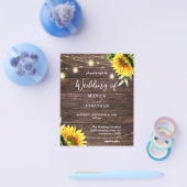 Budget Sunflower Wood, Mason String Lights Wedding Flyer (Enkel)