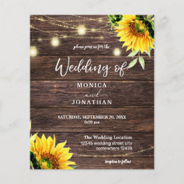 Budget Sunflower Wood, Mason String Lights Wedding Flyer