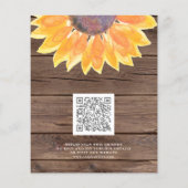 Budget Sunflower Wood QR Code Weddenschap (Achterkant)