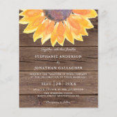 Budget Sunflower Wood QR Code Weddenschap (Voorkant)