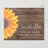 Budget Sunflower Wood Wedding Save the Date Kaart (Voorkant)