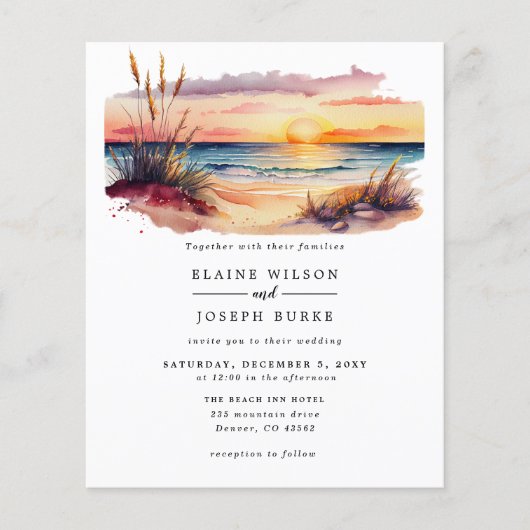 Budget Sunset Beach Zee Weddenschap (Voorkant)