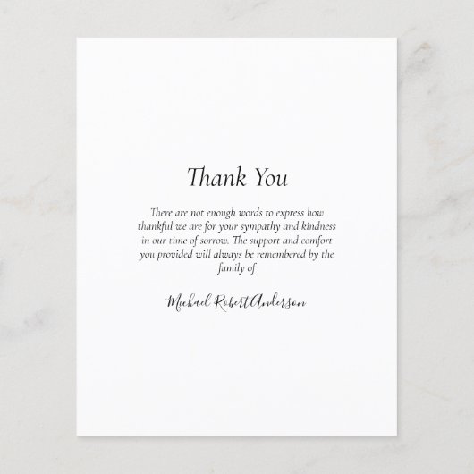 BUDGET Sunset Photo Funeral Hartelijk dank! (Achterkant)