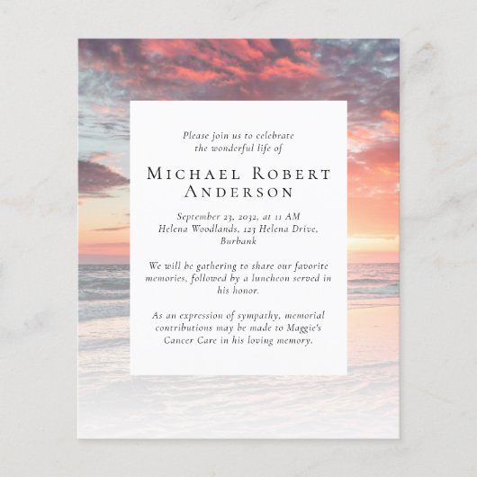 BUDGET Sunset Photo Memorial Service (Voorkant)