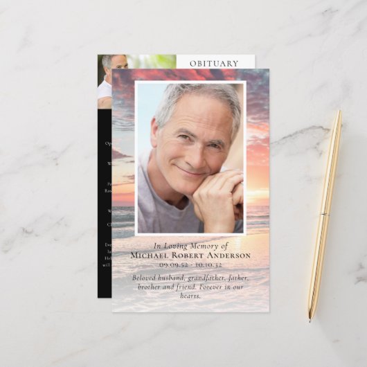 BUDGET Sunset Photo Memorial Service Programme (Voorkant / Achterkant in situ)