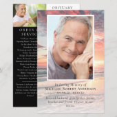 BUDGET Sunset Photo Memorial Service Programme (Voorkant / Achterkant)