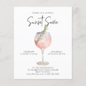 Budget Sunset Soiree Drinken Cocktail Invite (Voorkant)