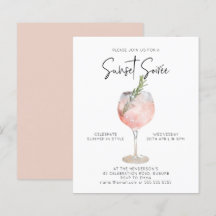 Budget Sunset Soiree Drinken Cocktail Invite