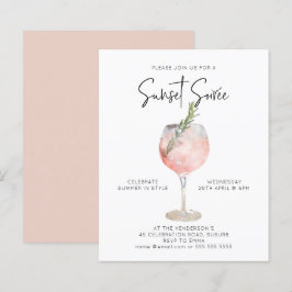 Budget Sunset Soiree Drinken Cocktail Invite