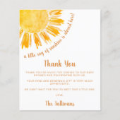 Budget Sunshine Baby shower Dank u (Voorkant)