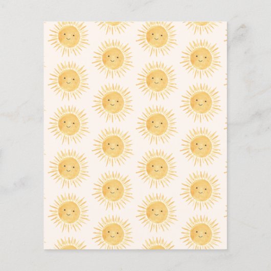 Budget Sunshine Baby shower Dank u kaart (Achterkant)